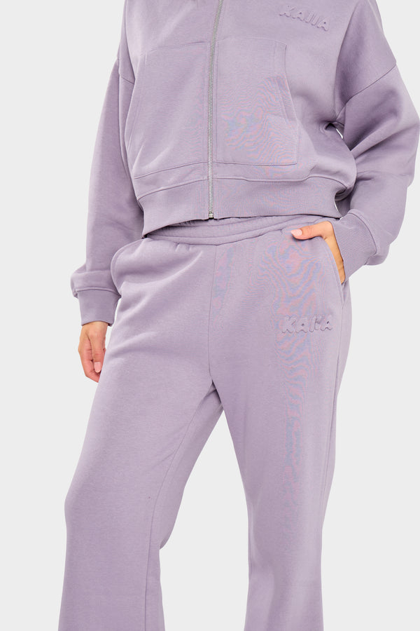 Kaiia Embossed Bubble Logo Flared Joggers Dusk