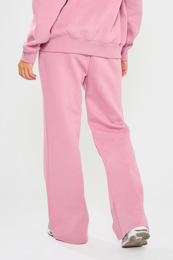 Kaiia Embossed Bubble Logo Flared Joggers Petal Pink