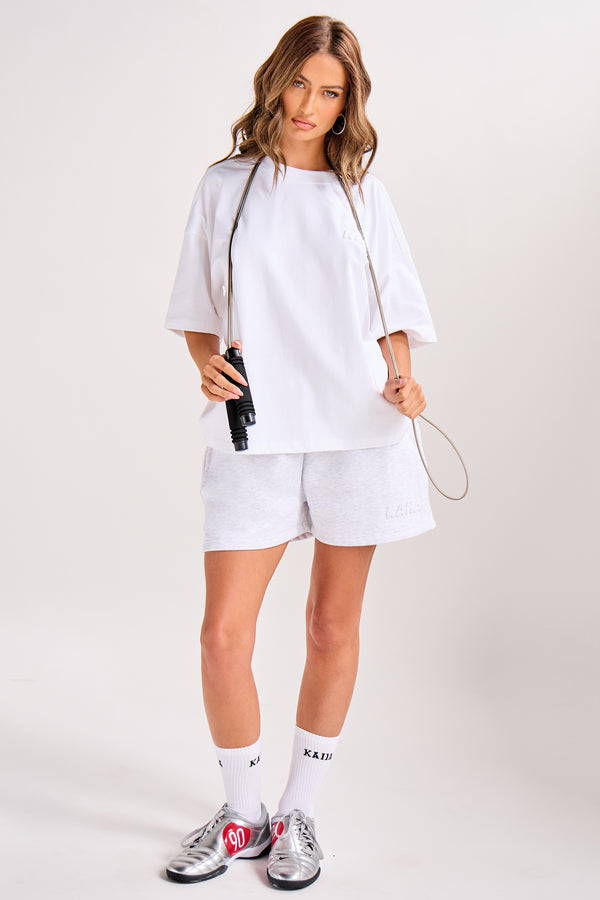 Kaiia Embossed Bubble Logo Oversized T-Shirt White