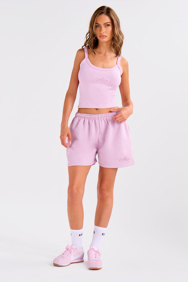 Kaiia Embossed Logo Cami Top Parma Violet