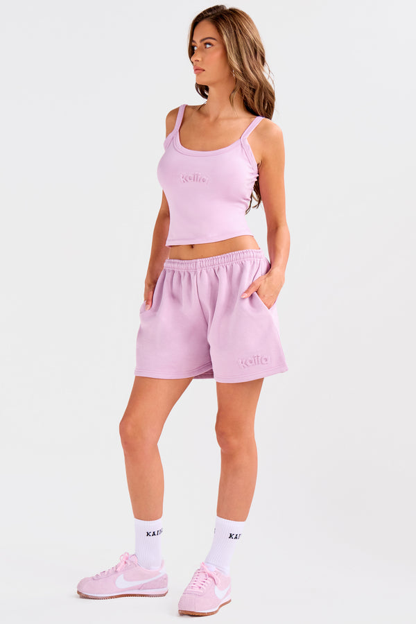 Kaiia Embossed Logo Cami Top Parma Violet