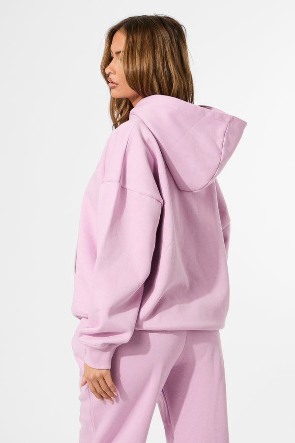 Kaiia Embossed Logo Oversized Hoodie Parma Violet