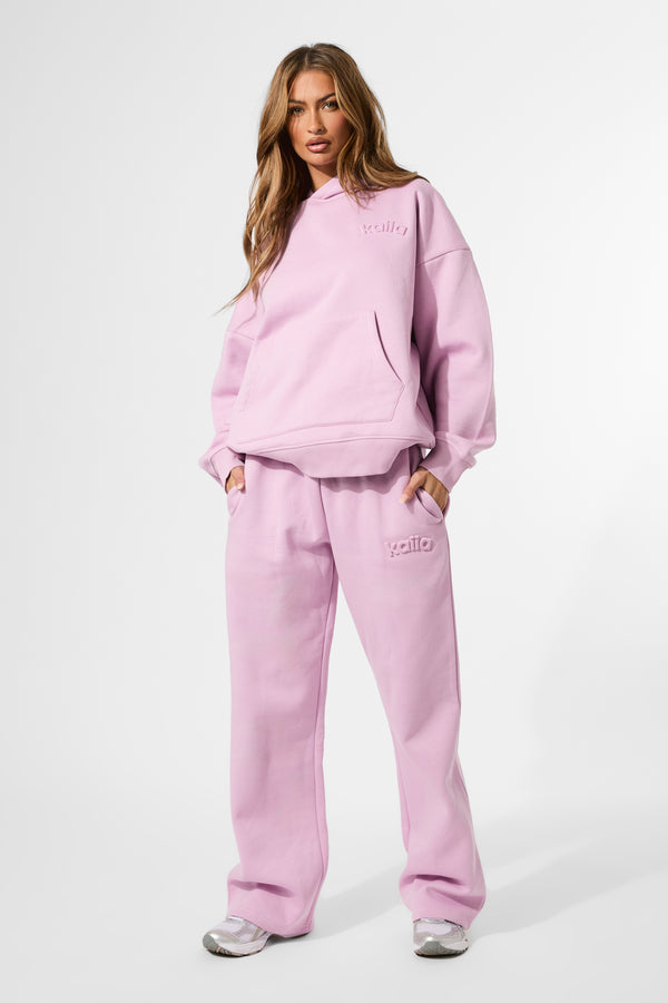 Kaiia Embossed Logo Oversized Hoodie Parma Violet
