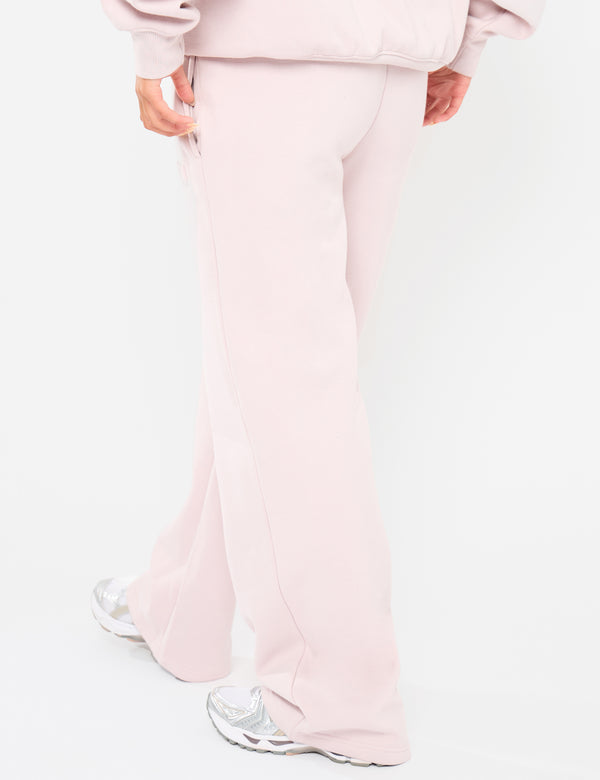 Kaiia Embossed Logo Wide Leg Joggers Pale Dusty Lilac