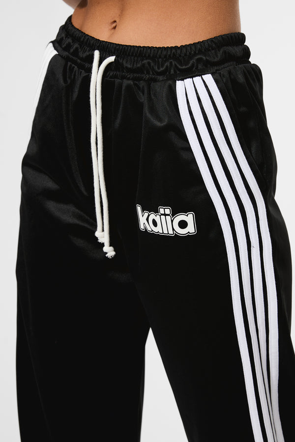Kaiia Embroidered Logo Tricot Joggers Black