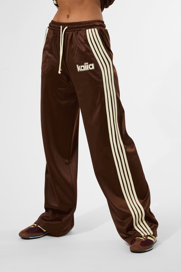 Kaiia Embroidered Logo Tricot Joggers Brown