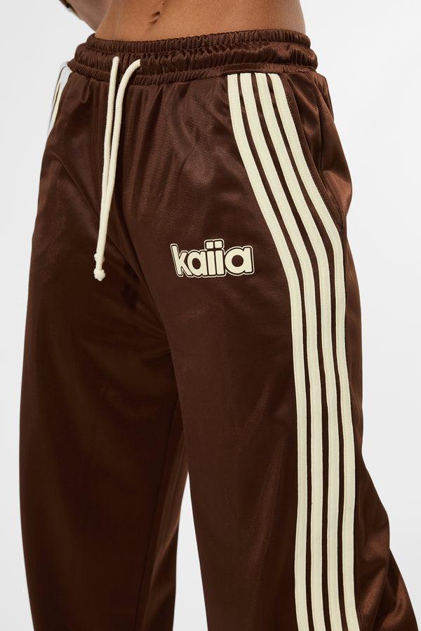 Kaiia Embroidered Logo Tricot Joggers Brown