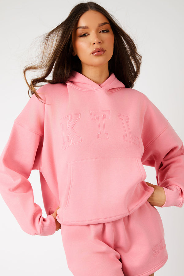 Kaiia KTL Logo Oversized Hoodie Angel Pink