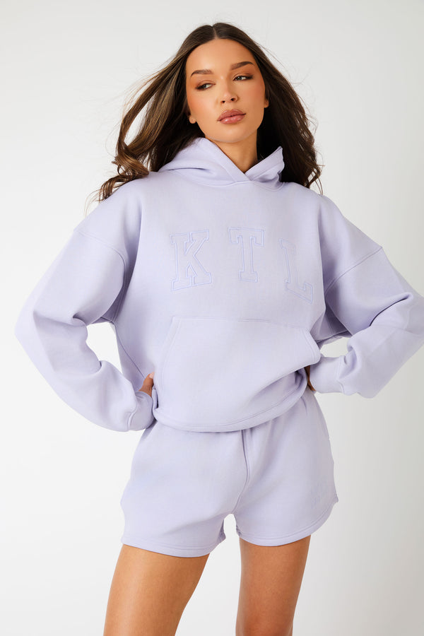 Kaiia KTL Logo Oversized Hoodie Iced Lilac