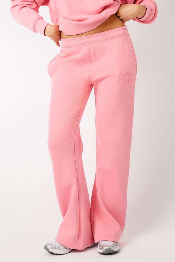Kaiia KTL Logo Wide Leg Joggers Angel Pink