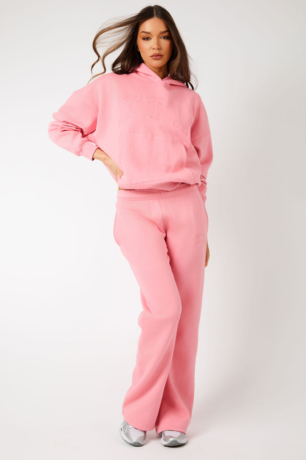 Kaiia KTL Logo Wide Leg Joggers Angel Pink