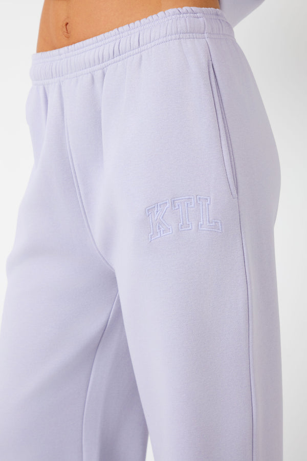 Kaiia KTL Logo Wide Leg Joggers Iced Lilac