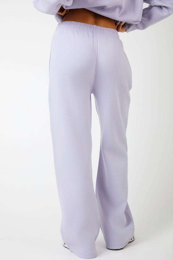 Kaiia KTL Logo Wide Leg Joggers Iced Lilac