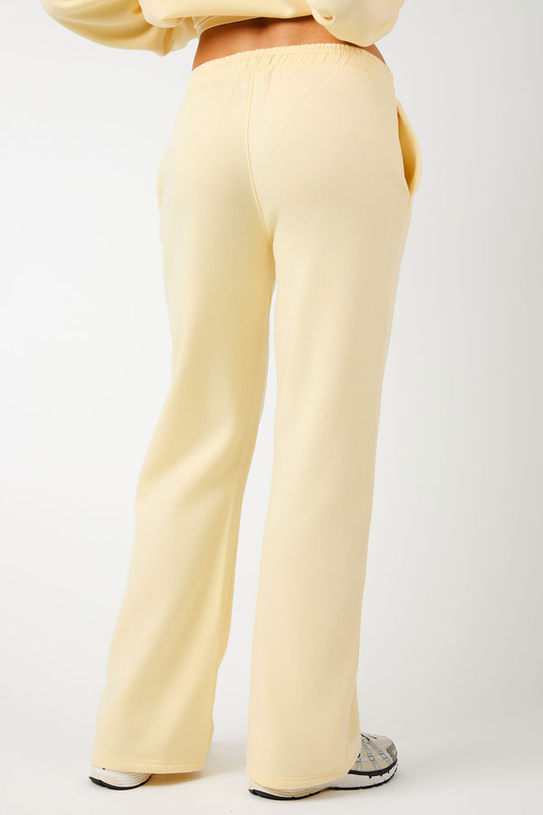 Kaiia KTL Logo Wide Leg Joggers Lemon Frosting
