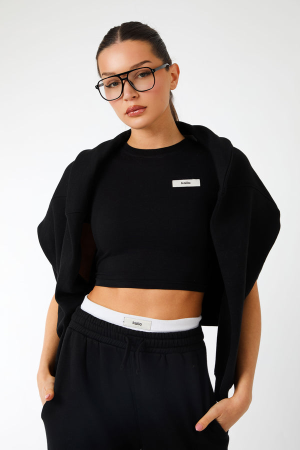 Kaiia Label Logo Baby Tee Black