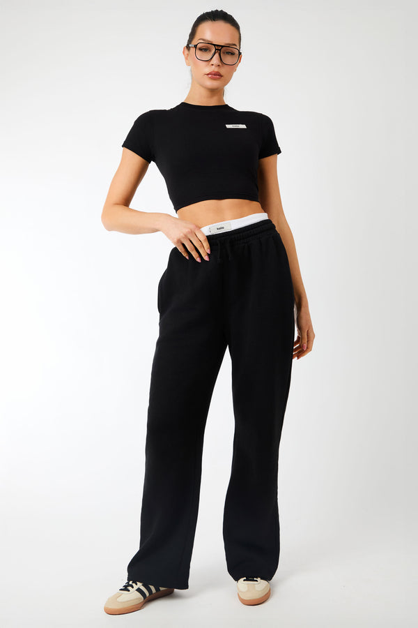 Kaiia Label Logo Baby Tee Black