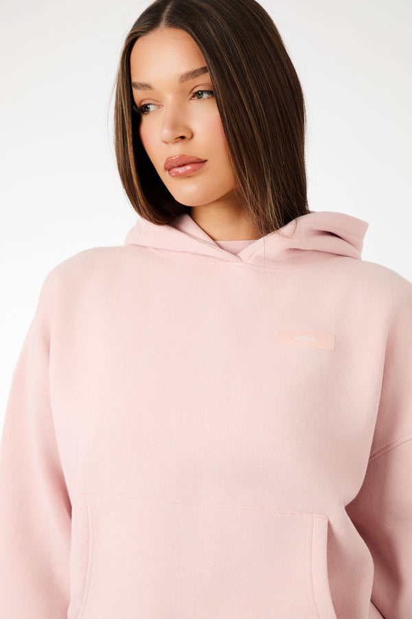 Kaiia Label Logo Oversized Hoodie Dusty Pink