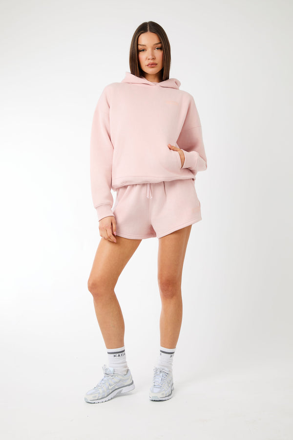 Kaiia Label Logo Oversized Hoodie Dusty Pink