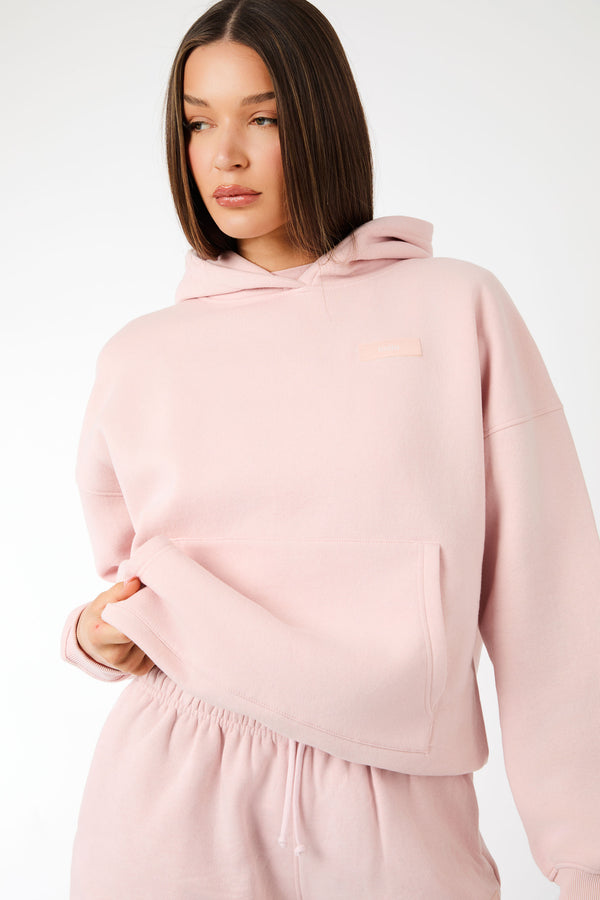 Kaiia Label Logo Oversized Hoodie Dusty Pink