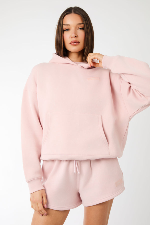 Kaiia Label Logo Oversized Hoodie Dusty Pink
