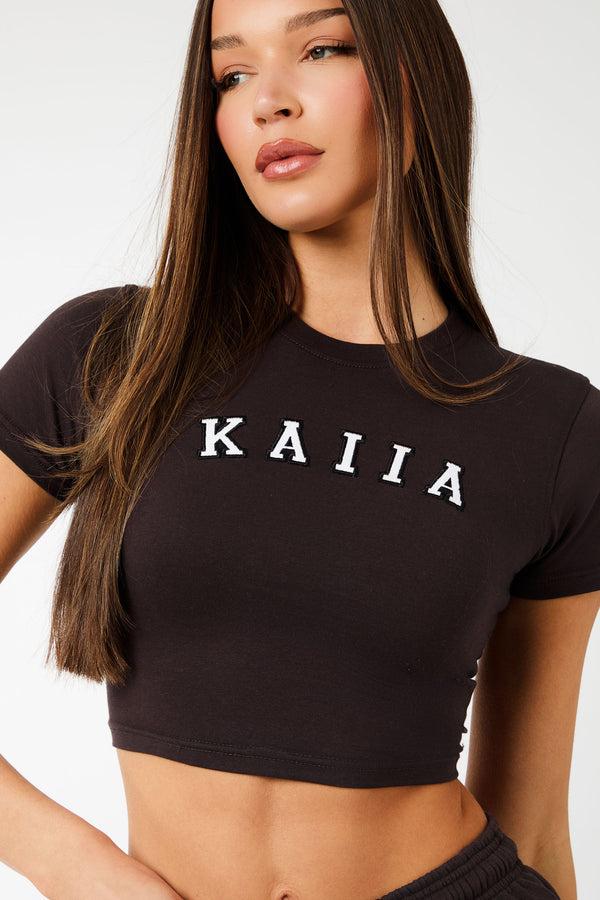 Kaiia Logo Baby Tee Brown