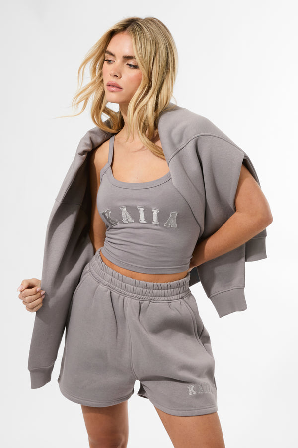 Kaiia Logo Cami Top Dove Grey