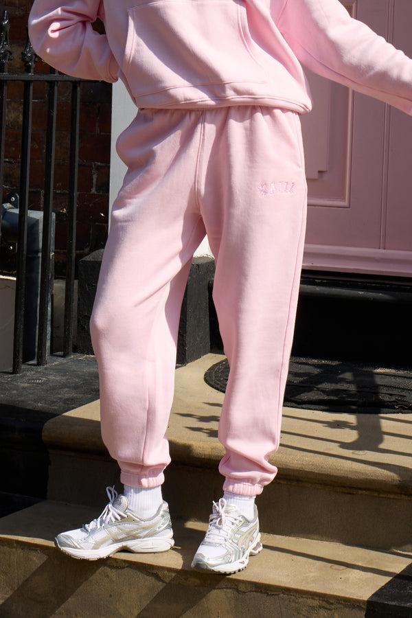 Kaiia Logo Cuffed Joggers Baby Pink