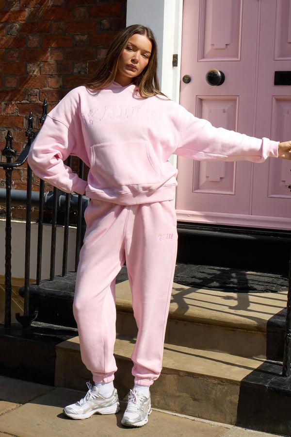 Kaiia Logo Cuffed Joggers Baby Pink