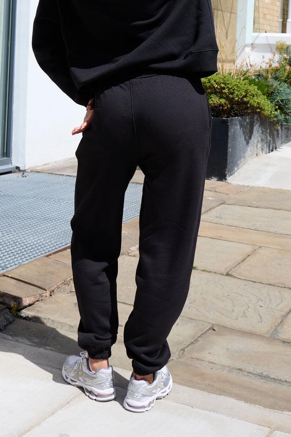 Kaiia Logo Cuffed Joggers Black On Black