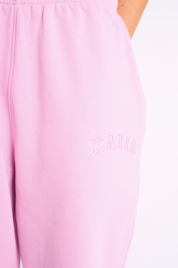 Kaiia Logo Cuffed Joggers Candy Pink