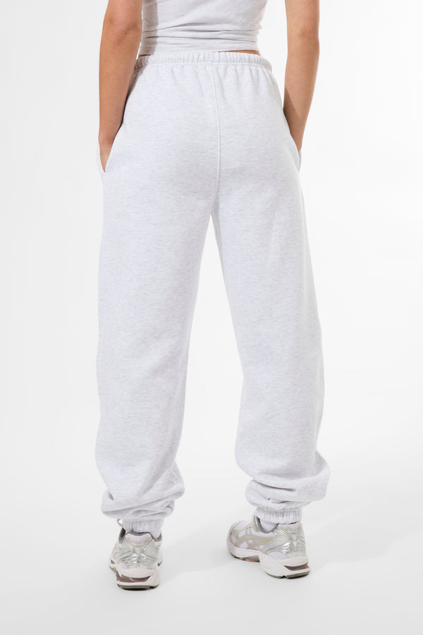 Kaiia Logo Cuffed Joggers Light Grey Marl & Navy