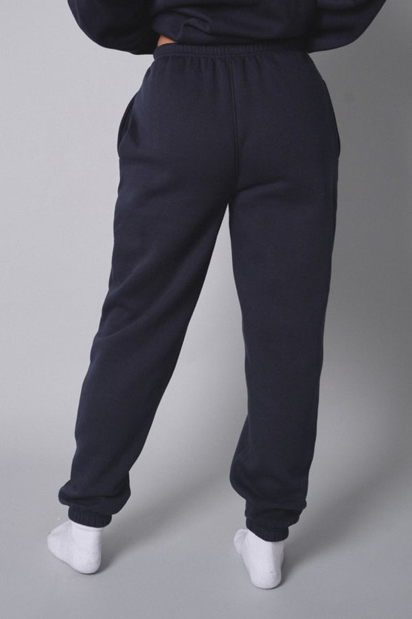 Kaiia Logo Cuffed Joggers Navy With Red