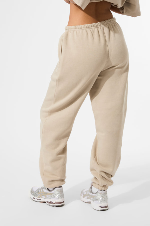 Kaiia Logo Cuffed Joggers Stone
