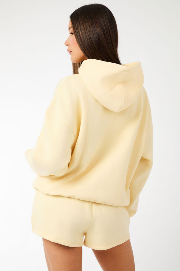 Kaiia Logo Mini Sweat Shorts Soft Yellow & Grey