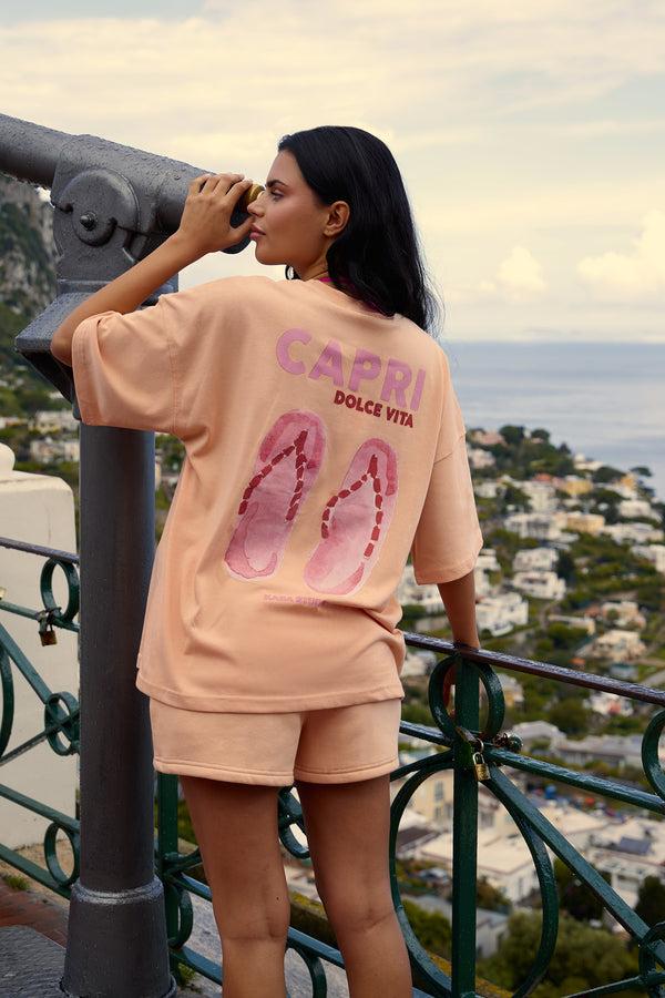 Kaiia Logo Mini Sweat Shorts Tangerine