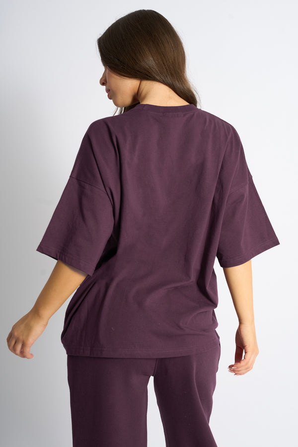 Kaiia Logo Oversized T-Shirt Cherry