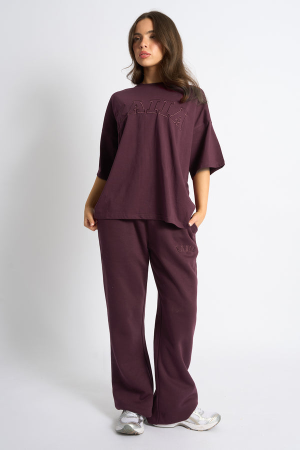 Kaiia Logo Oversized T-Shirt Cherry