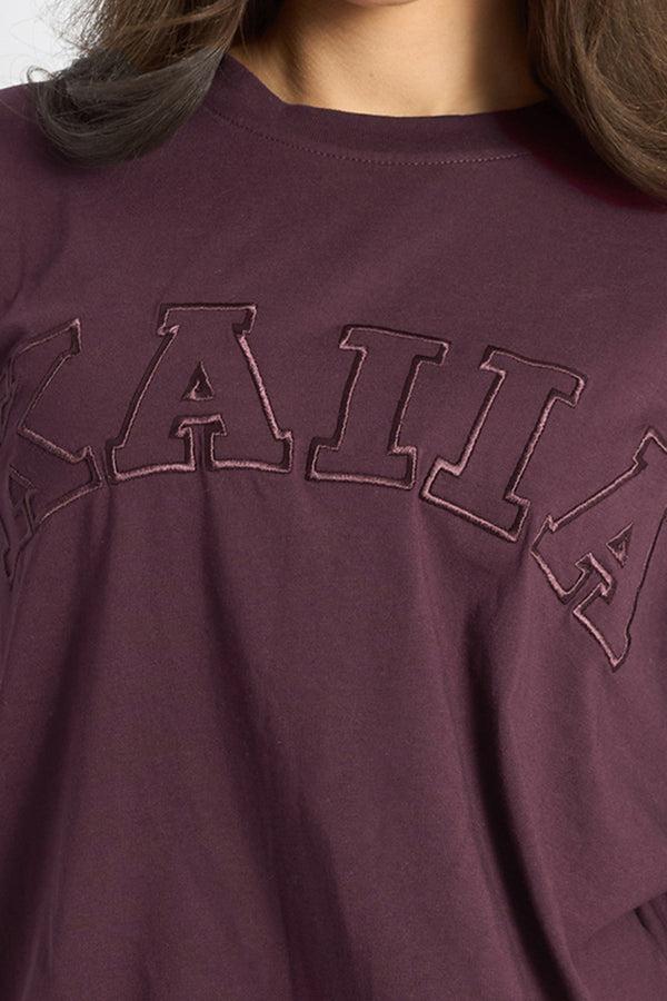 Kaiia Logo Oversized T-Shirt Cherry
