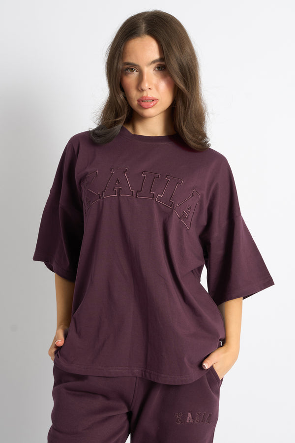 Kaiia Logo Oversized T-Shirt Cherry