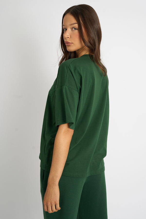 Kaiia Logo Oversized T-Shirt Forest Green