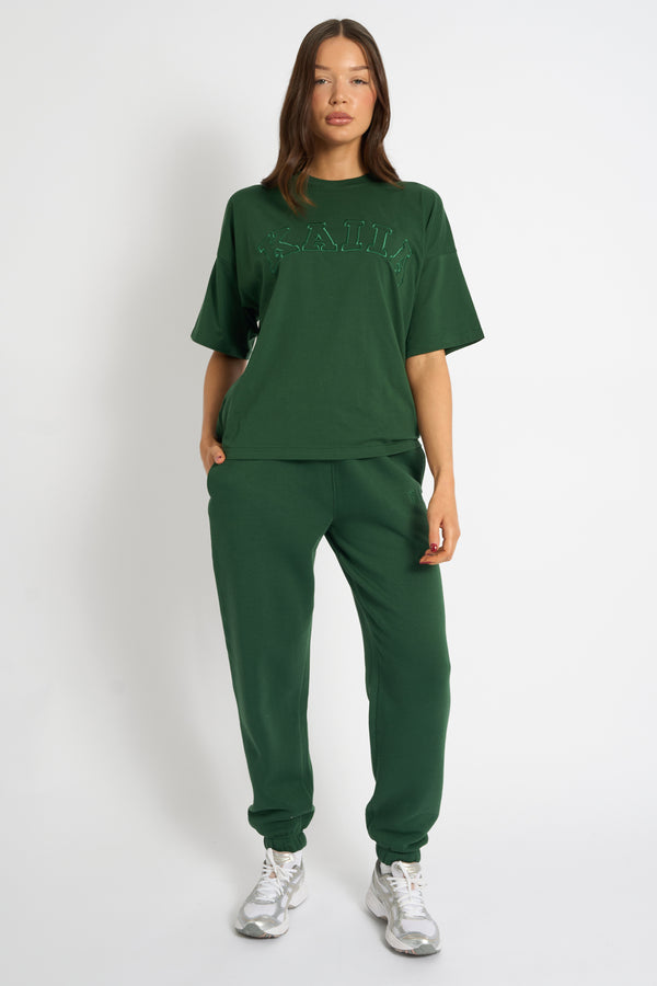 Kaiia Logo Oversized T-Shirt Forest Green
