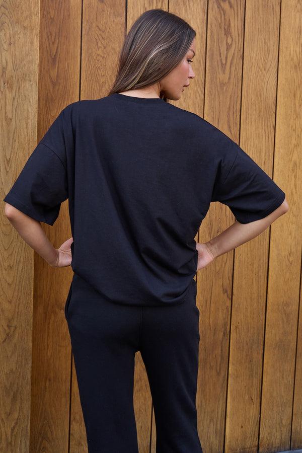 Kaiia Logo Oversized T-shirt In Black