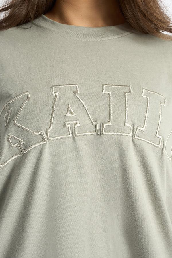 Kaiia Logo Oversized T-Shirt Pebble