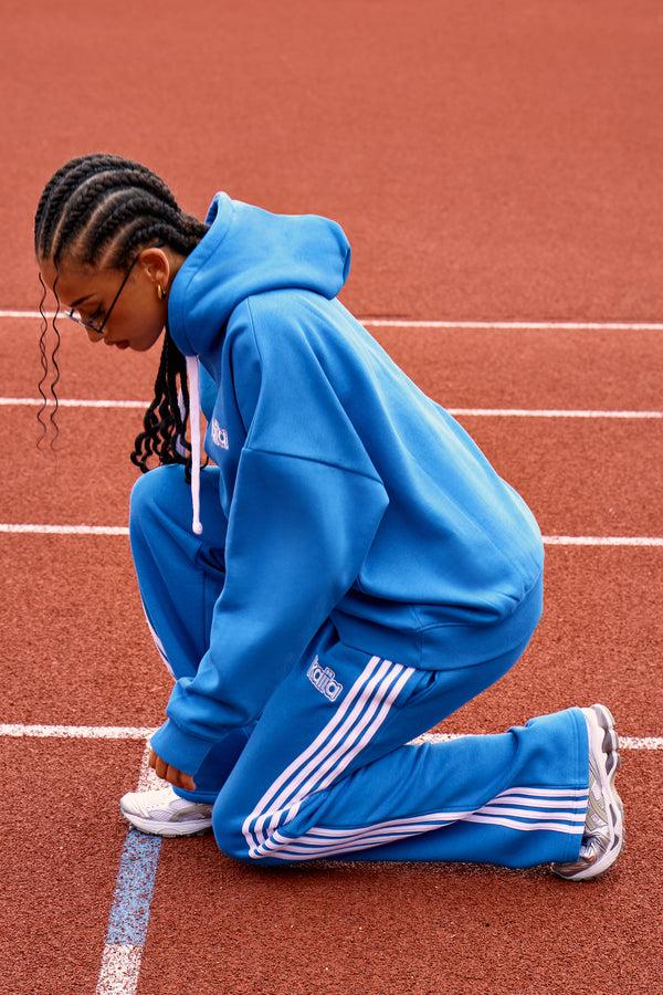 Kaiia Logo Stripe Detail Wide Leg Joggers Electric Blue