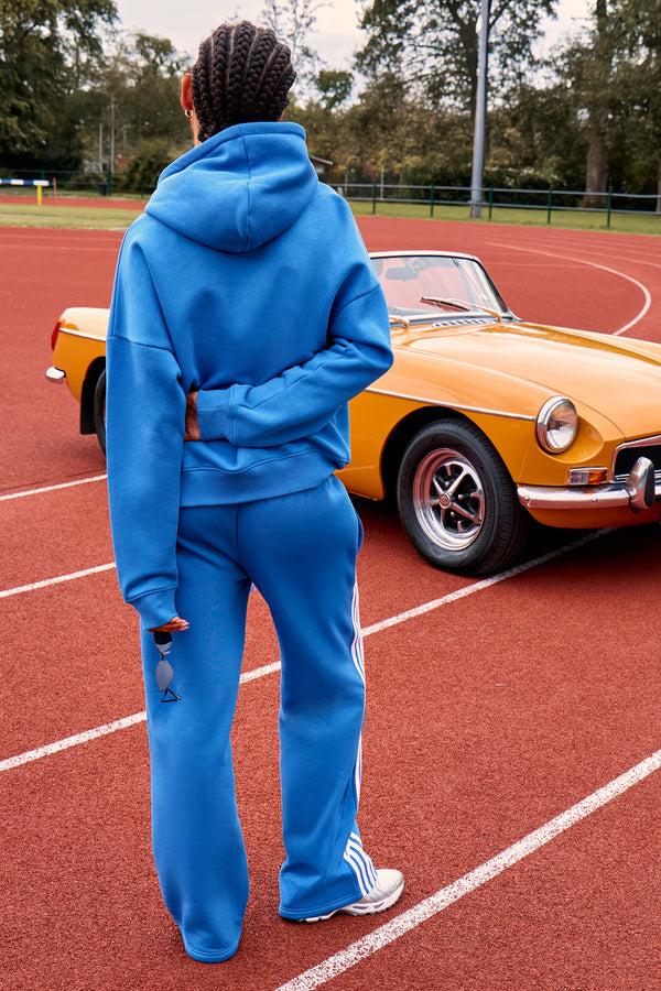 Kaiia Logo Stripe Detail Wide Leg Joggers Electric Blue