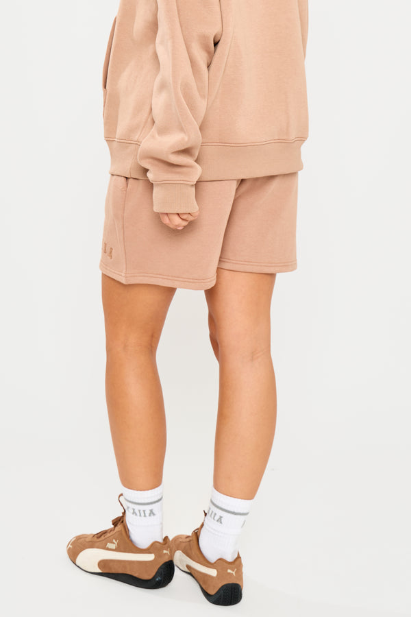 Kaiia Logo Sweat Shorts Latte