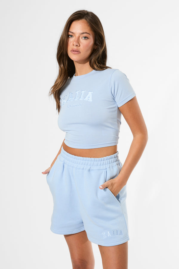 Kaiia Logo Sweat Shorts Light Blue