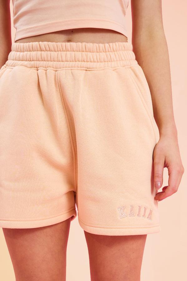 Kaiia Logo Sweat Shorts Peach