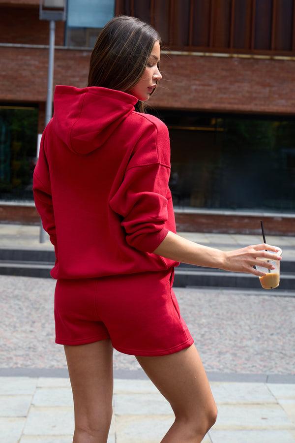 Kaiia Logo Sweat Shorts Red