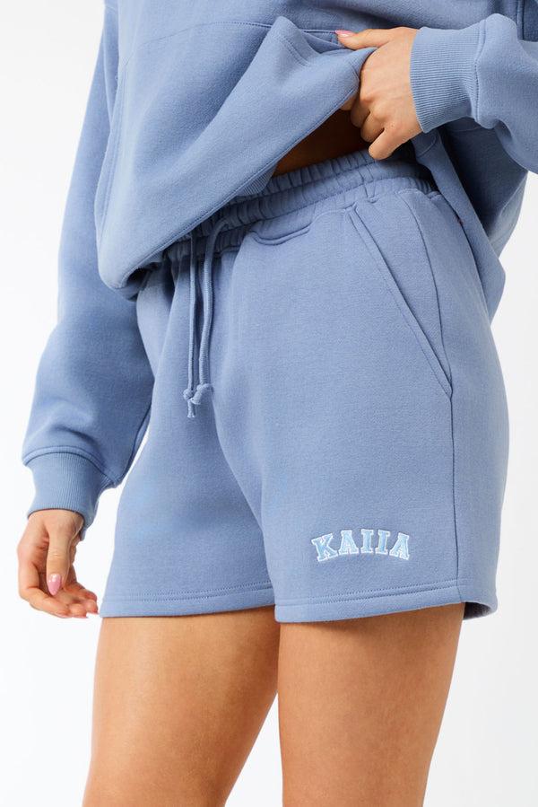 Kaiia Logo Sweat Shorts Vintage Blue